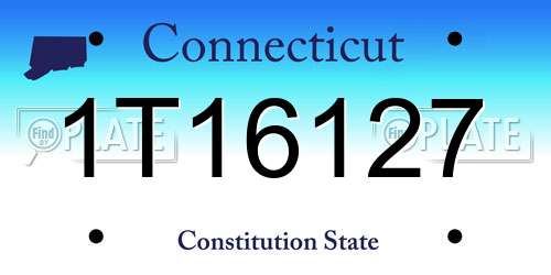 1T16127 Connecticut License Plate