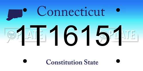 1T16151 Connecticut License Plate