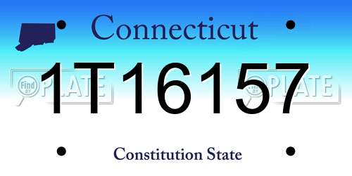 1T16157 Connecticut License Plate