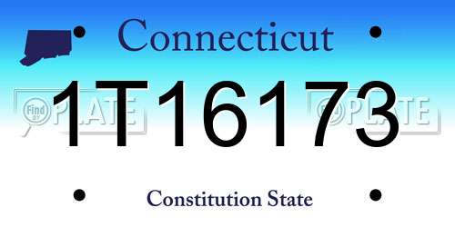 1T16173 Connecticut License Plate