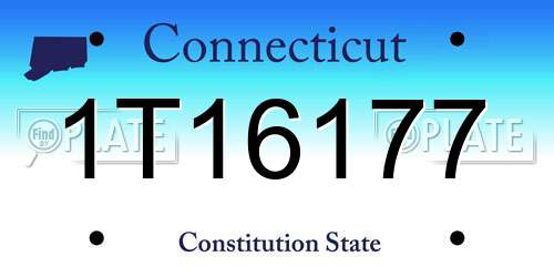 1T16177 Connecticut License Plate
