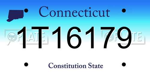 1T16179 Connecticut License Plate