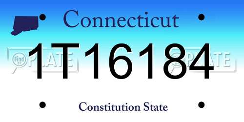 1T16184 Connecticut License Plate