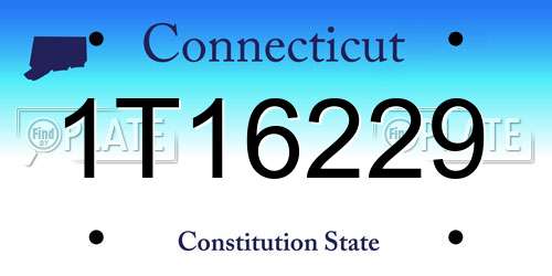 1T16229 Connecticut License Plate