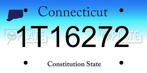 1T16272 Connecticut License Plate