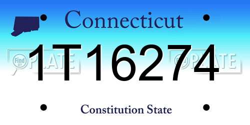 1T16274 Connecticut License Plate