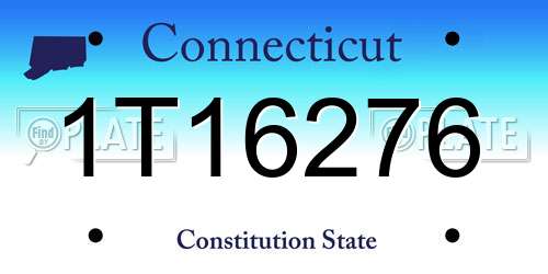 1T16276 Connecticut License Plate