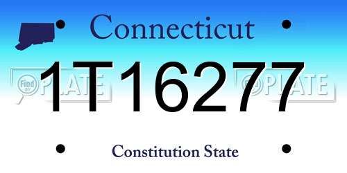 1T16277 Connecticut License Plate
