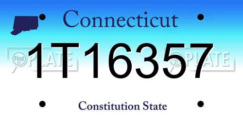 1T16357 Connecticut License Plate