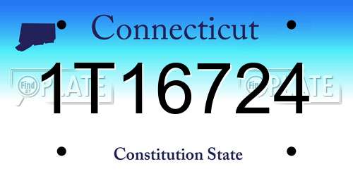 1T16724 Connecticut License Plate