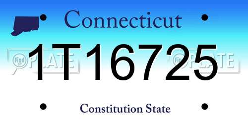 1T16725 Connecticut License Plate