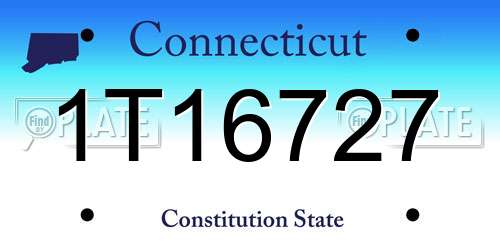 1T16727 Connecticut License Plate