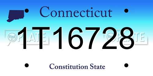 1T16728 Connecticut License Plate
