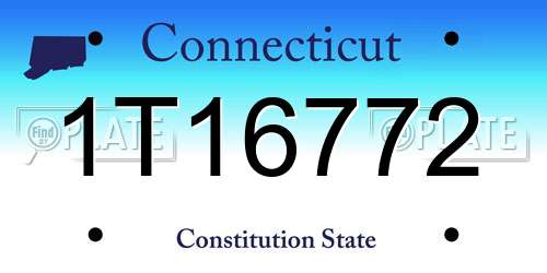 1T16772 Connecticut License Plate