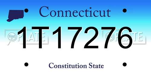 1T17276 Connecticut License Plate