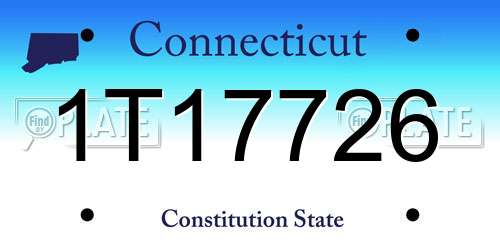 1T17726 Connecticut License Plate