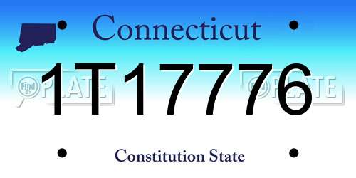 1T17776 Connecticut License Plate