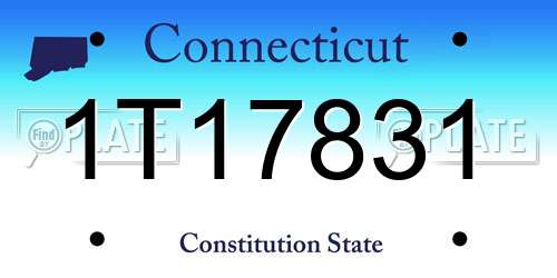 1T17831 Connecticut License Plate