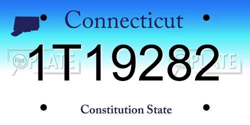 1T19282 Connecticut License Plate