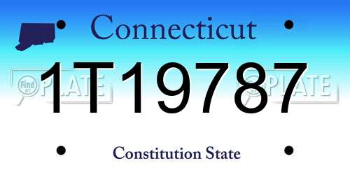 1T19787 Connecticut License Plate
