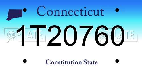 1T20760 Connecticut License Plate