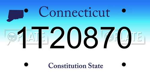 1T20870 Connecticut License Plate