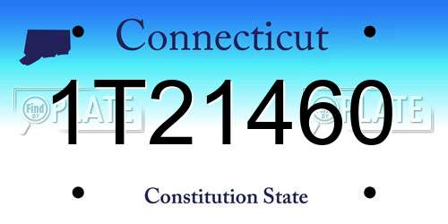 1T21460 Connecticut License Plate