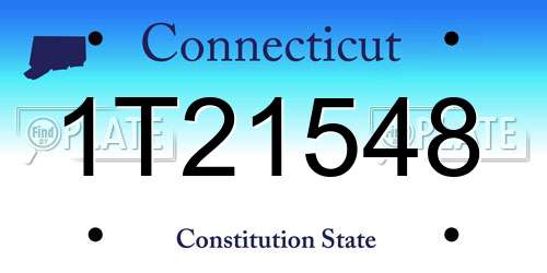 1T21548 Connecticut License Plate