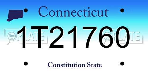 1T21760 Connecticut License Plate