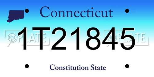 1T21845 Connecticut License Plate