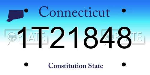 1T21848 Connecticut License Plate