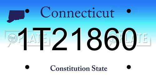 1T21860 Connecticut License Plate