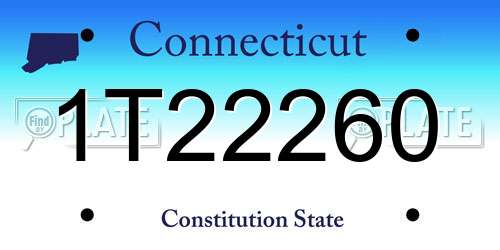1T22260 Connecticut License Plate