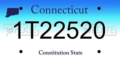 1T22520 Connecticut License Plate