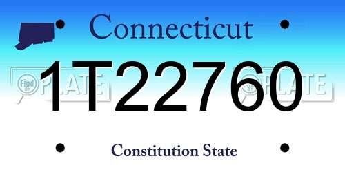 1T22760 Connecticut License Plate