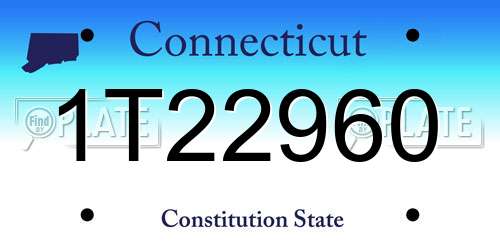 1T22960 Connecticut License Plate