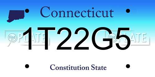 1T22G5 Connecticut License Plate