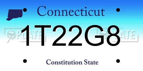 1T22G8 Connecticut License Plate