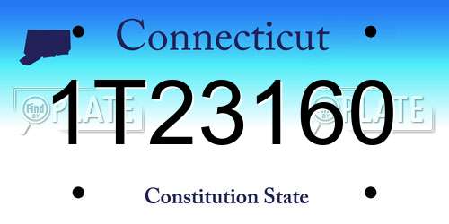 1T23160 Connecticut License Plate