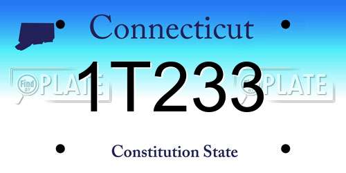 1T233 Connecticut License Plate
