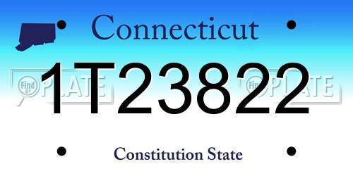 1T23822 Connecticut License Plate