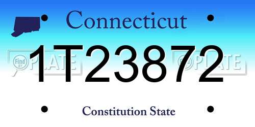 1T23872 Connecticut License Plate