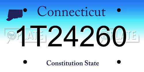 1T24260 Connecticut License Plate