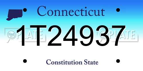 1T24937 Connecticut License Plate
