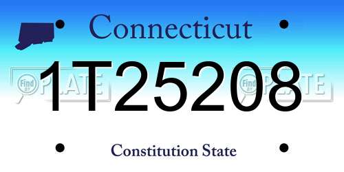 1T25208 Connecticut License Plate