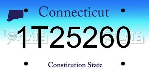 1T25260 Connecticut License Plate