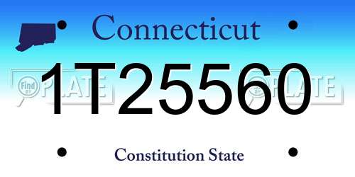1T25560 Connecticut License Plate