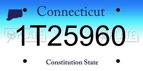 1T25960 Connecticut License Plate
