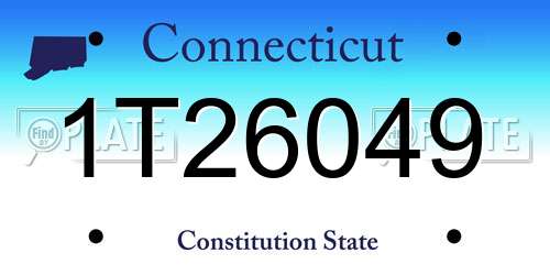 1T26049 Connecticut License Plate