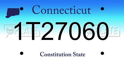 1T27060 Connecticut License Plate